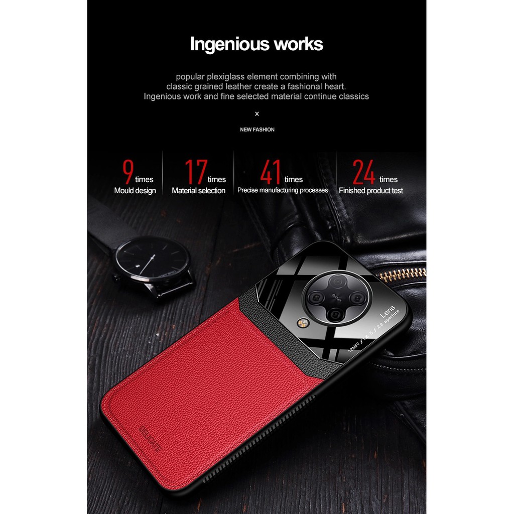 Ốp lưng Redmi K30 Pro / K30 Ultra / F2 Pro dùng chung mặt lưng da kính thời trang cao cấp