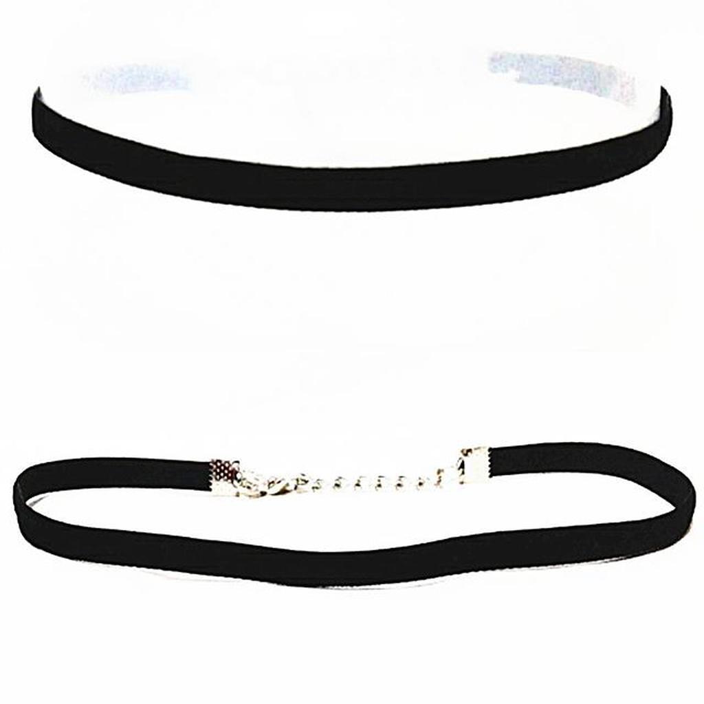 Đen Vòng Cổ Choker Vải Nhung Kẻ Sọc Cá Tính