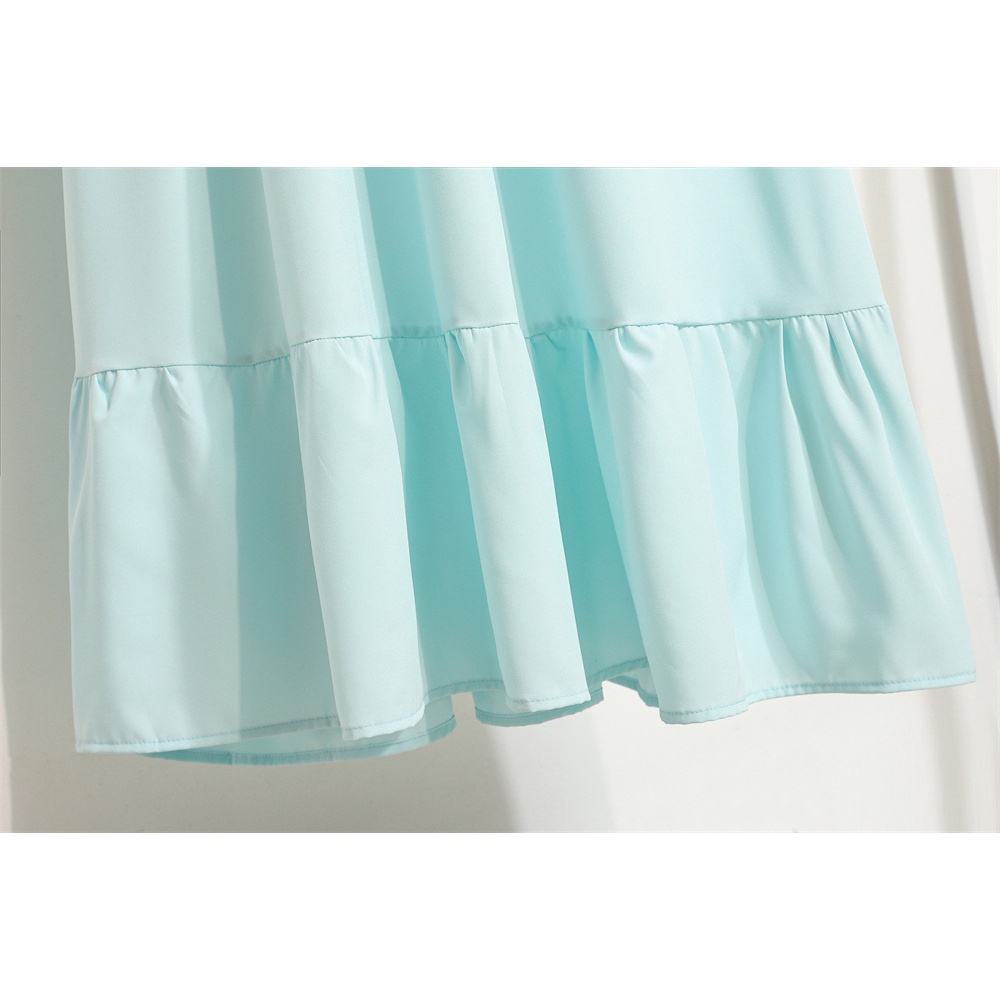 Đầm Chiffon Dài Dáng Chữ A Tay Dài Eo Cao In Họa Tiết Hoa Ngọt Ngào Xinh Xắn Cho Nữ