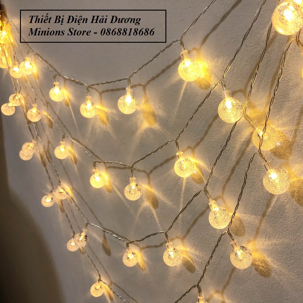 Dây đèn nháy led trang trí hình bông tuyết 5m Cắm Điện - Dùng Pin (Các màu)