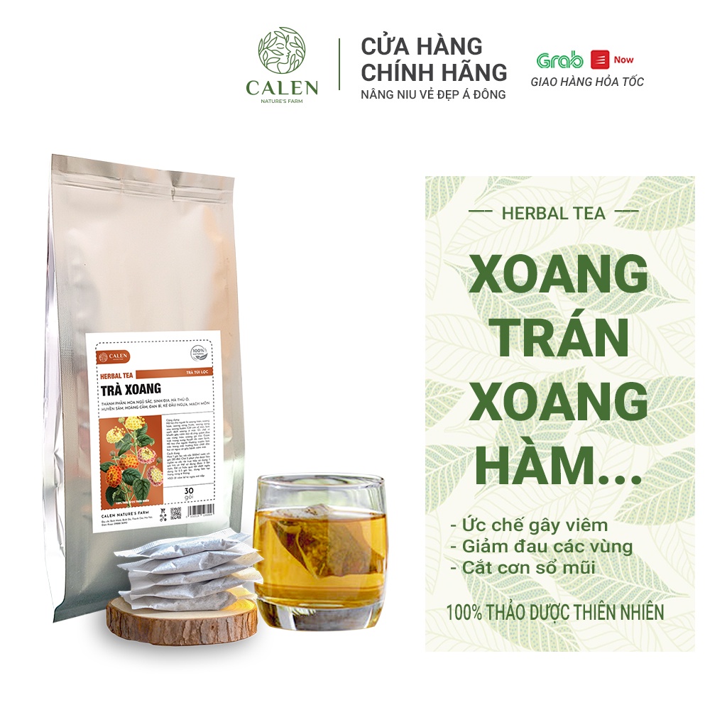 Trà thảo mộc thiên nhiên Calen trà túi lọc viên xông xoang tán hỗ trợ triệu chứng viêm xoang, viêm mũi dị ứng