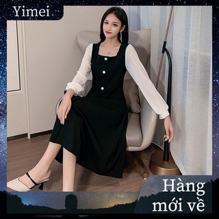 Classic color long-sleeved dress for women's skirts