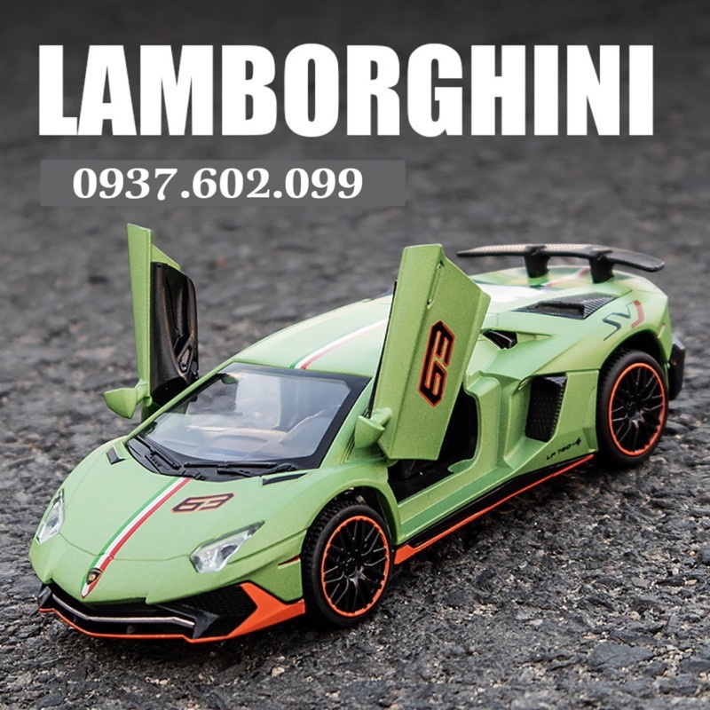Đồ chơi xe LAMBORGHINI kim loại có đèn nhạc chạy cót