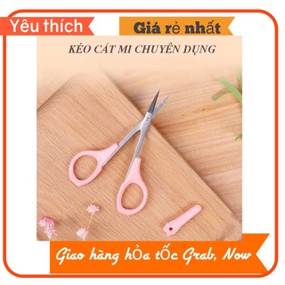 Kéo Cắt Mi Giả bằng thép chống gỉ màu hồng