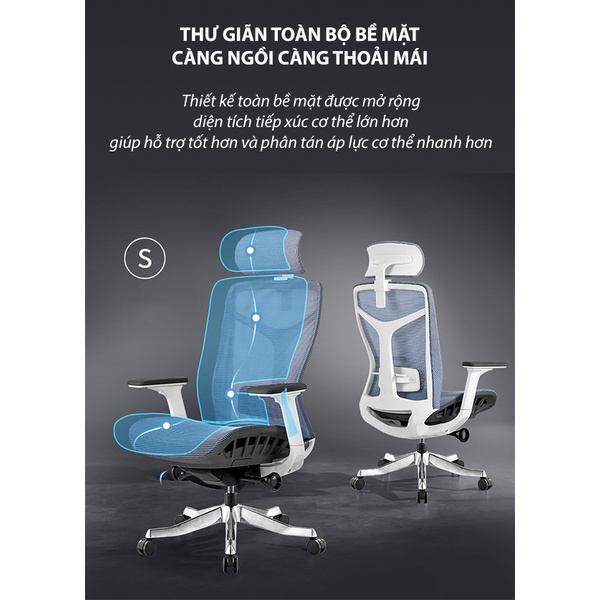 Ghế công thái học Nghia Furniture Ergonomic 03 Full lưới, Đa Tính Năng