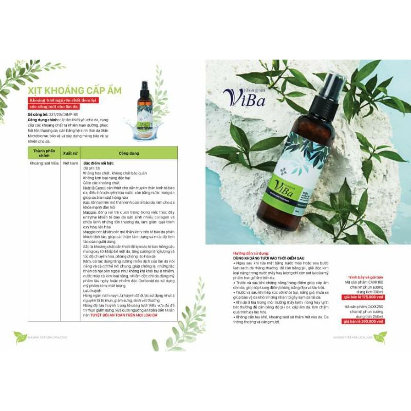 ( Cấp ẩm, cân bằng cho da) Xịt khoáng tươi Viba- size 250ml se khít lỗ chân lông, cân bằng da, cấp ẩm, chống lão hoá | BigBuy360 - bigbuy360.vn