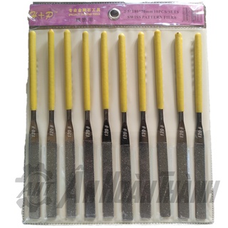 Vỉ 10 cây dũa kim cương cao cấp H+P - Mài dũa kim loại