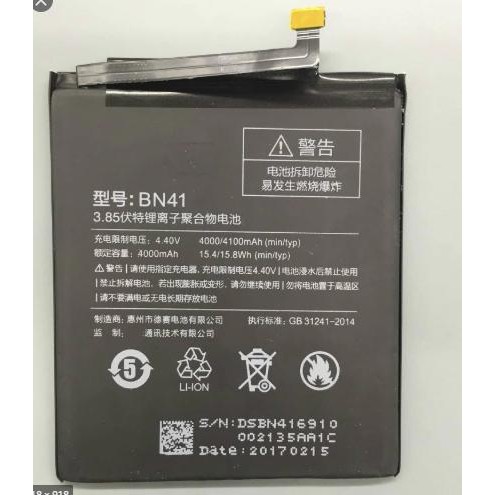 PIN XIAOMI redmi note4 ( BN41) zin chính hãng