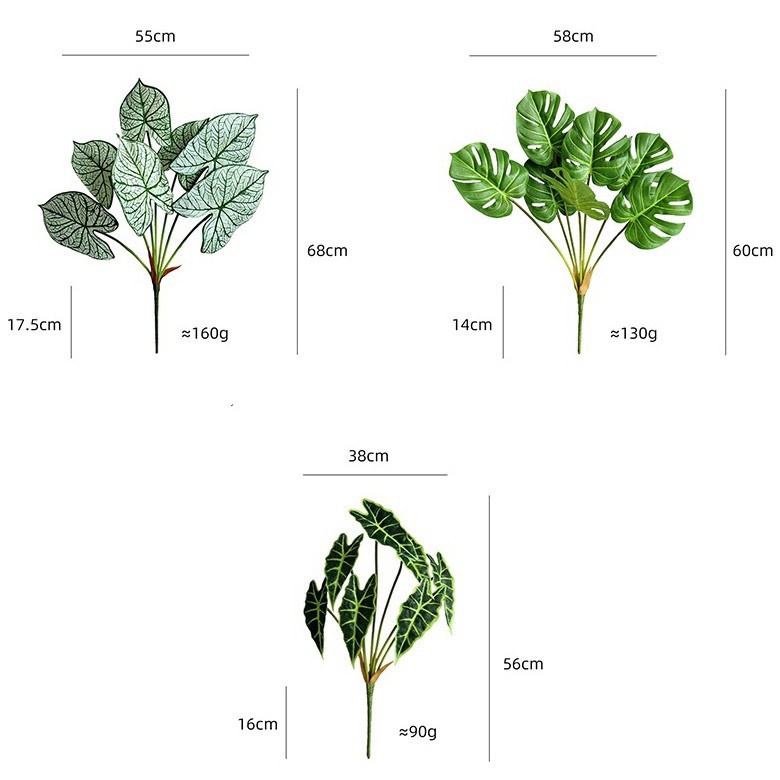 Monstera Lá Xanh Nhân Tạo Trang Trí Nhà Cửa cây hoa giả trang trí nhà cây giả