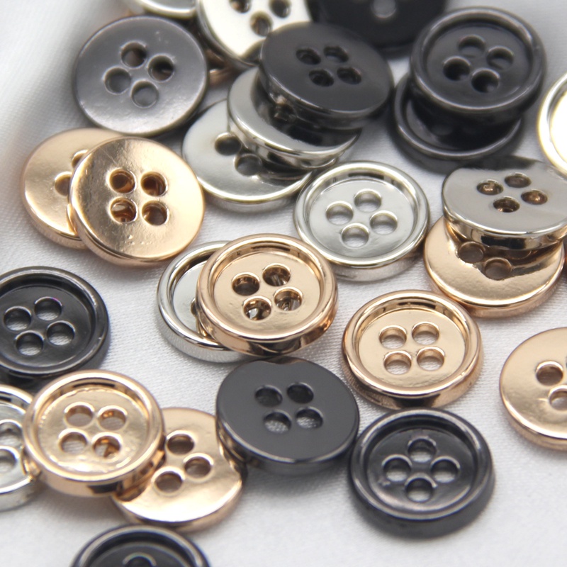 Set 20 Nút Áo Hợp Kim Kẽm Tròn 4 Lỗ 11mm Chuyên Dụng Cho Áo Sơ Mi Nam