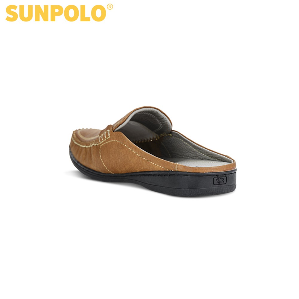 [Mã BMBAU50 giảm 7% đơn 99K] Giày Sapo Bít Mũi Nam Da Bò SUNPOLO Bò Rêu - SUSP218BRE