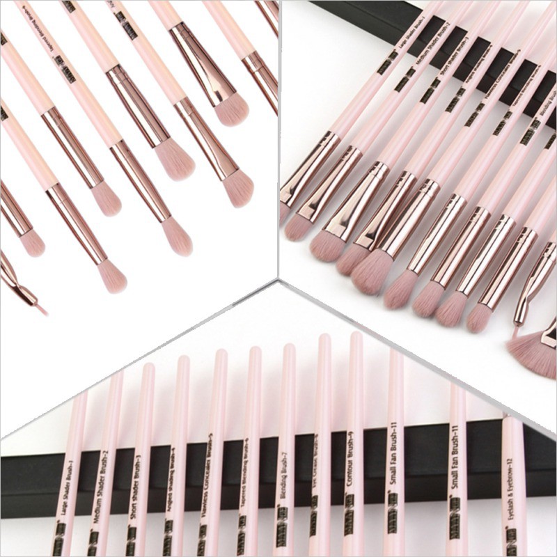 [Hàng mới về] Set 12 cọ trang điểm phấn phủ phấn mắt đa năng đầu lông mềm chất lượng cao