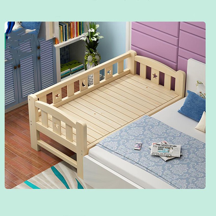 Giường cũi trẻ em gỗ thông size 128x60x40, góc cạnh bo tròn an toàn cho bé - ảnh sản phẩm 5