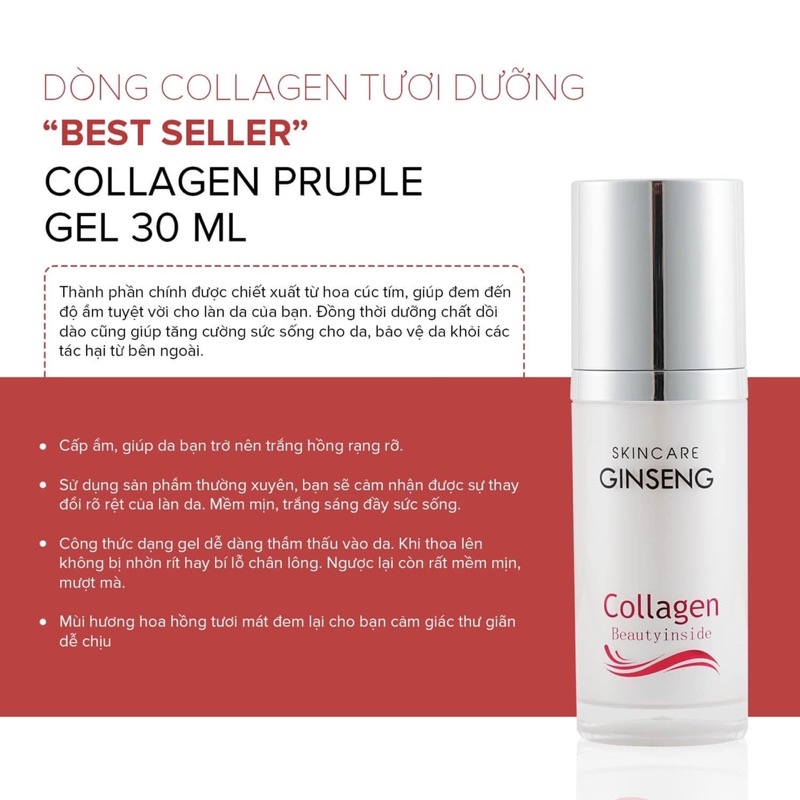 Collagen tươi Tím Hàn Quốc dưỡng trắng và căng bóng da