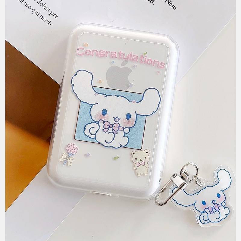 Ốp Bảo Vệ Hộp Sạc Tai Nghe Không Dây Thiết Kế Trong Suốt Họa Tiết Hoạt Hình Cho Power Bank Magsafe