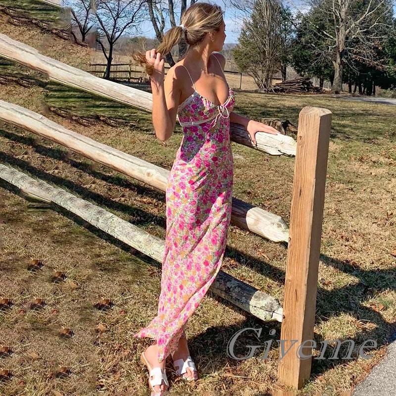 Đầm Dài Không Tay Cổ Chữ V Phối Ren Họa Tiết Hoa Quyến Rũ Cho Nữ