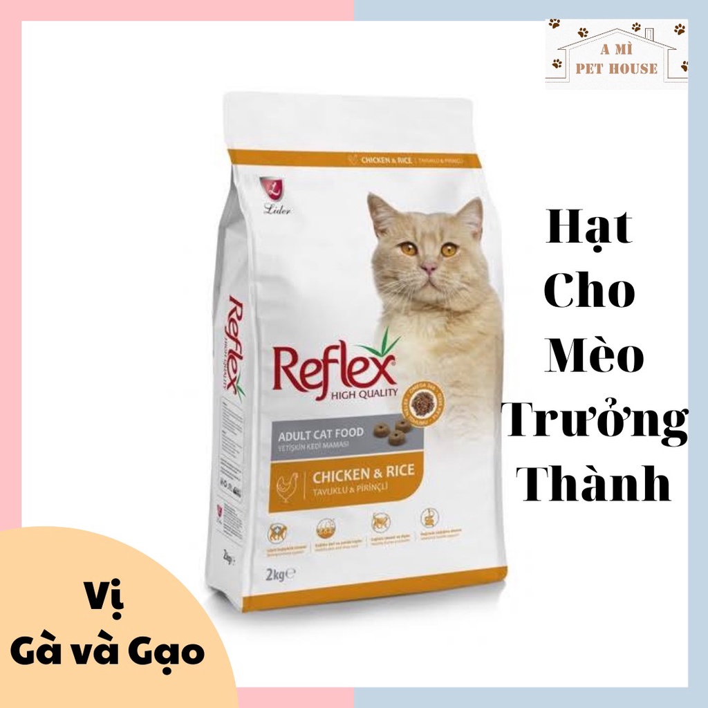 Hạt khô REFLEX cho Mèo Con và Mèo Lớn vị thịt gà và gạo - Thức ăn cho mèo con TÚI 1KG