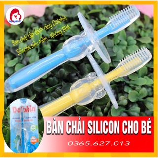 Bàn Chải Silicone Tập Đánh Răng Cho Bé DOLPHIN, siêu mềm, không BPA an toàn cho bé