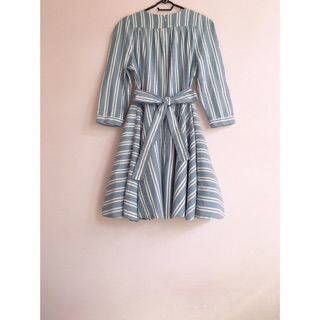 Đầm sơmi hàn quốc xoè cột dây