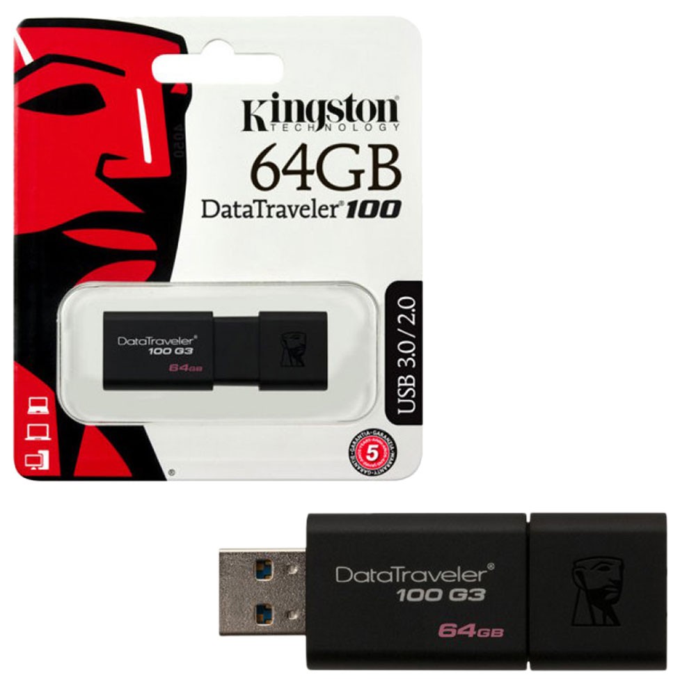 USB Kingston DT100G3 64GB - Hãng phân phối chính thức