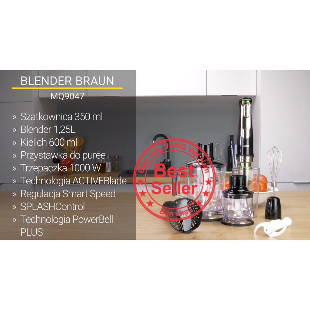 Máy xay cầm tay thế hệ mới MultiQuick 9 Hand blender Braun MQ9047X