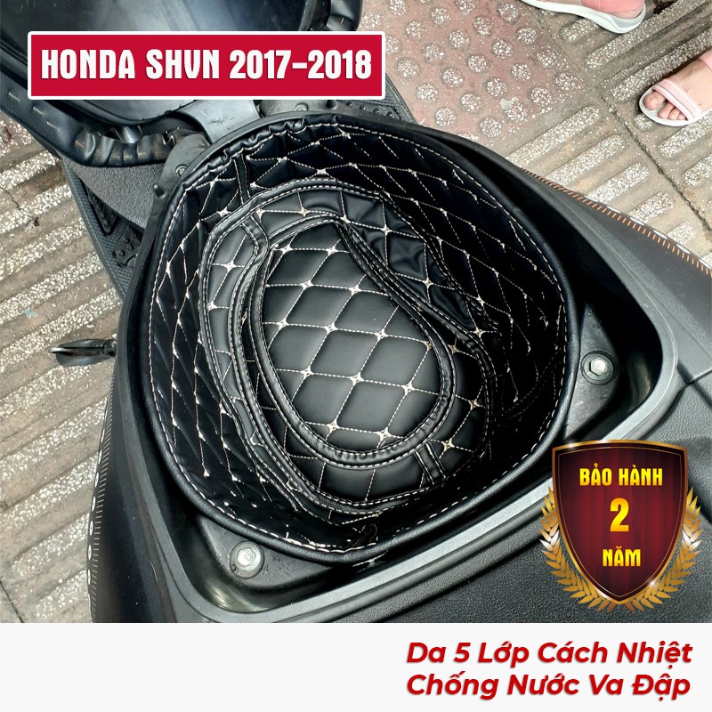 Lót cốp da 5 lớp xe HONDA SHVN 2017-2018 (Đen Chỉ Vàng Đồng) - cách nhiệt bảo hành 2 năm