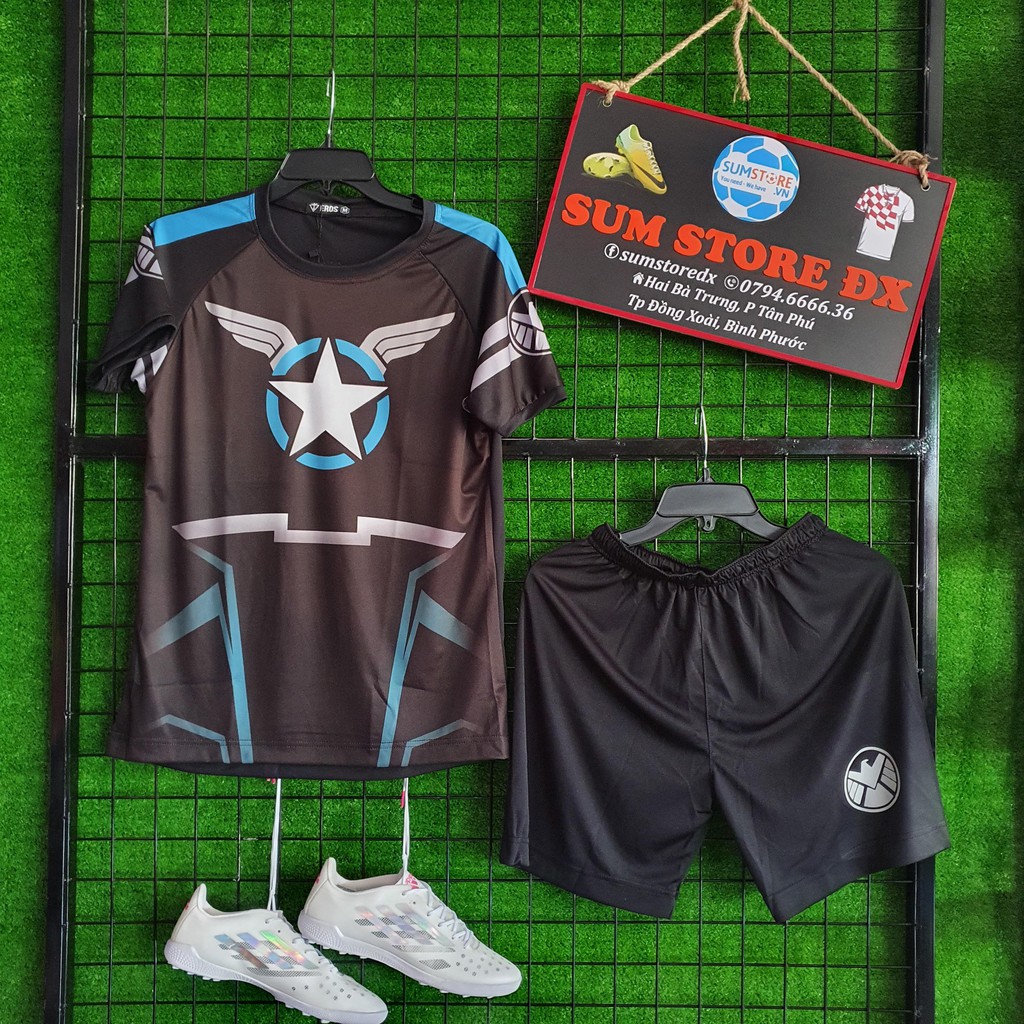 Captaionn America - Áo Bóng Đá Thun Thái Lạnh Cao Cấp