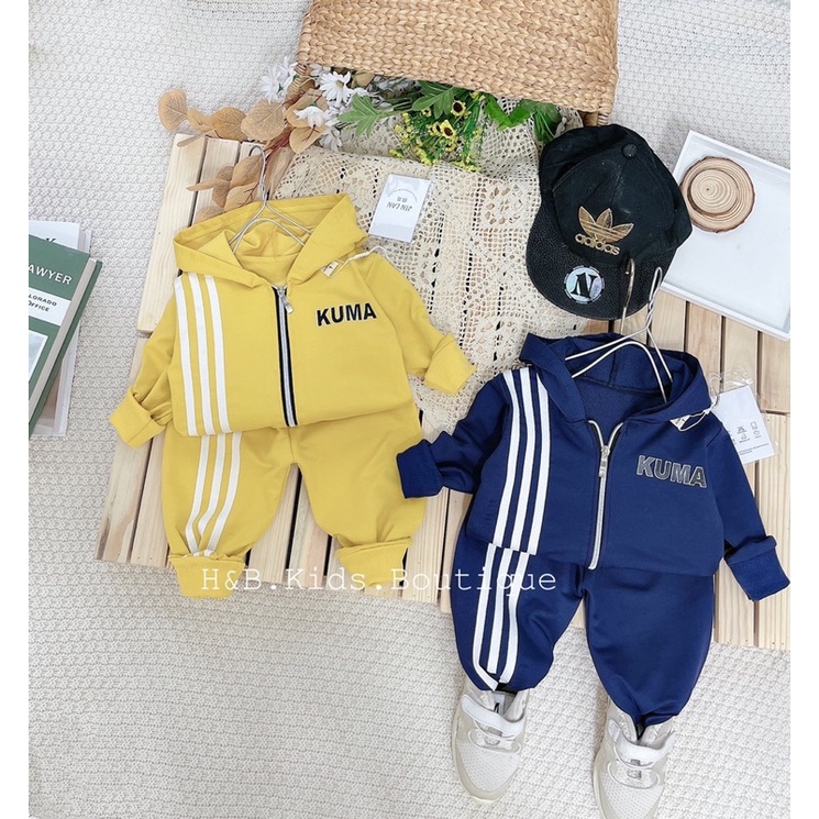 Bộ thể thao cho bé, hàng cao cấp giá tốt ️- Bộ Adidas thể thao nỉ da cá cao cấp cho bé K076