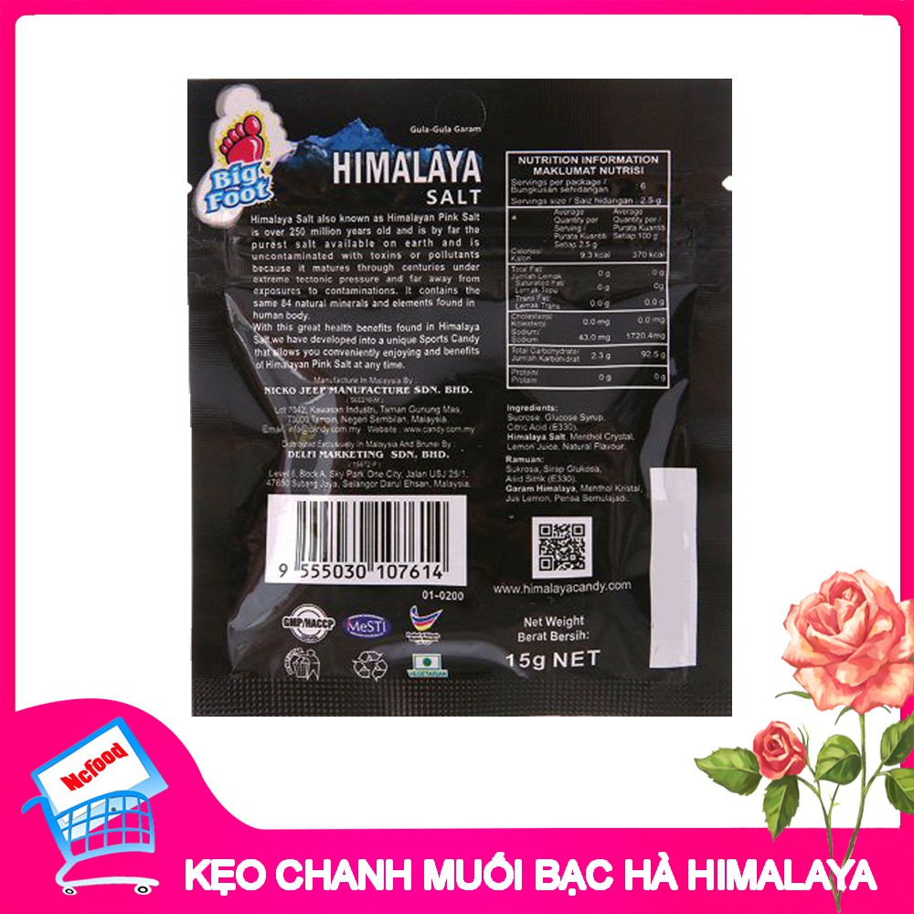 Kẹo Ngậm Chanh Muối Himalaya 1 Hộp 12 Gói 15gram