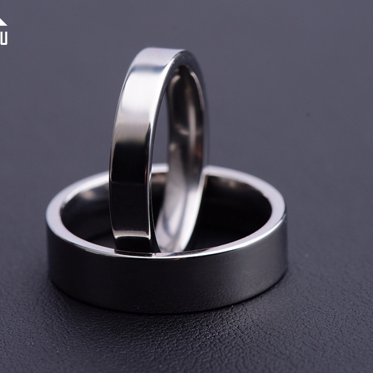 Nhẫn Nam Nữ Trơn Basic Punstore Màu Bạc Đẹp Cao Cấp Unisex Cá Tính Titan Không Gỉ -Nhẫn Plain Ring Nhỏ