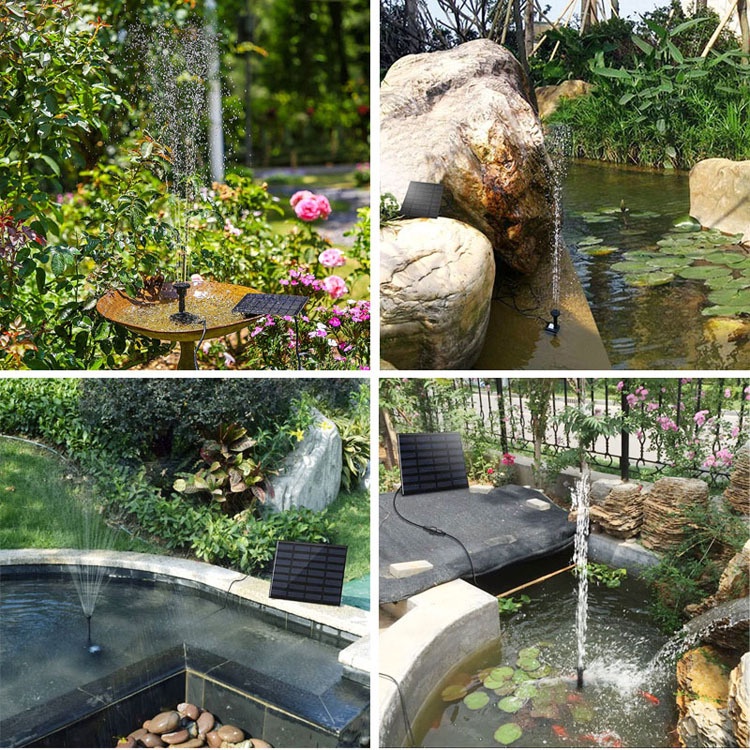 Máy bơm nước nổi chạy bằng năng lượng mặt trời, vòi phun nước trang trí vườn ao