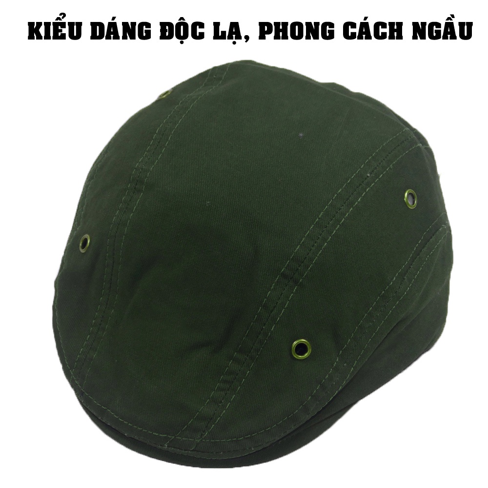 Nón beret nam, mũ beret nam nón ông già mũ kết mỏ vịt mũ kết ông già không có logo chất liệu cotton thoáng mát