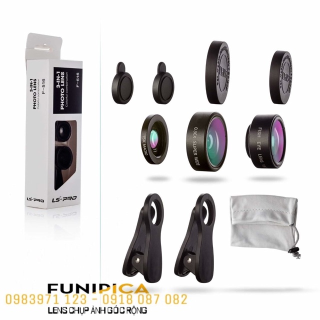 Lens 3in1 chụp ảnh góc siêu rộng FUNIPICA chính hãng