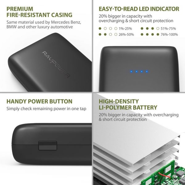 Pin Sạc Dự Phòng RAVPower RP-PB064 Dung Lượng 32.000mAh - 3 Cổng Sạc Nhanh ismart+ - Hàng Chính Hãng VN - Bảo Hành 1 Năm