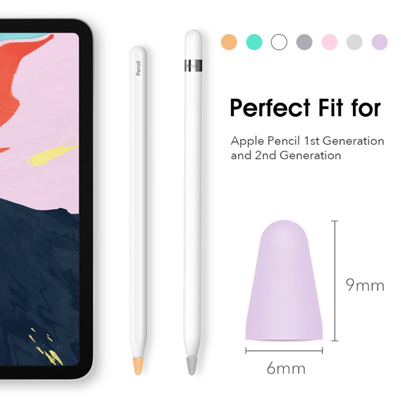 Bộ 7 ốp silicon giảm âm cho bút cảm ứng Apple Pencil nhiều màu sắc để lựa chọn