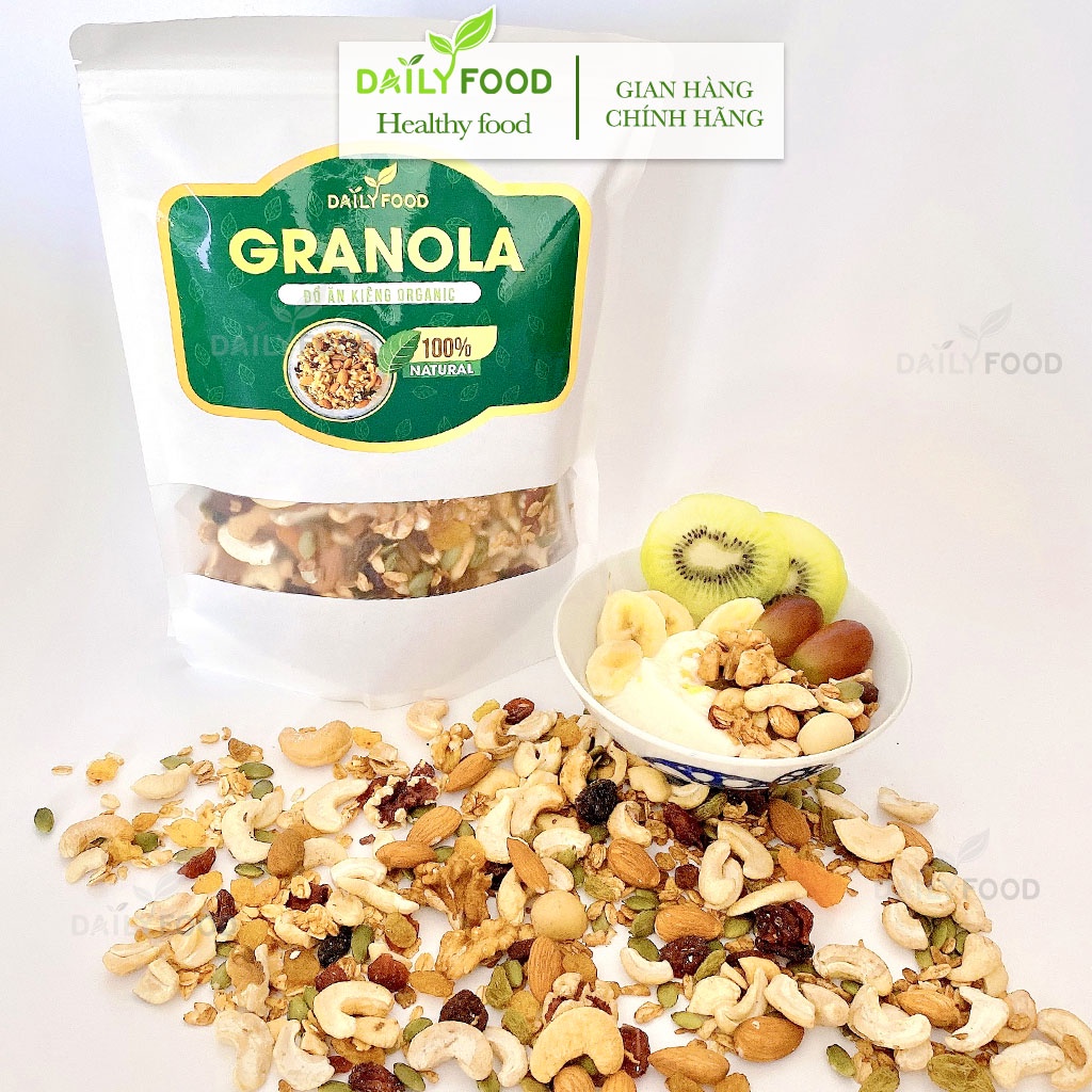 Granola ăn kiêng siêu hạt 500g mix 9 loại hạt cao cấp Macca , Óc Chó ⚡️ DailyFood chính hãng