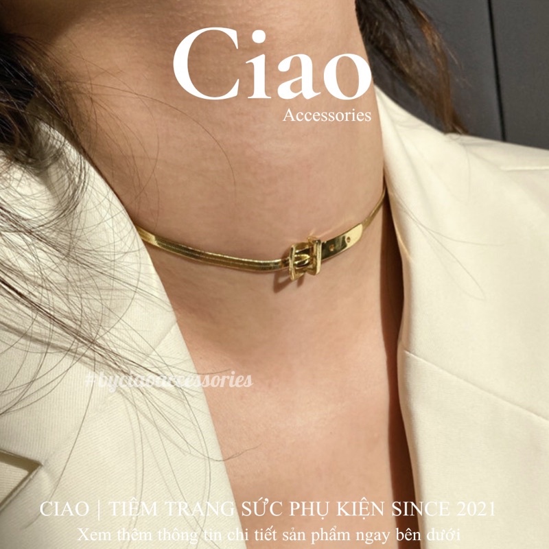 [HOẢ TỐC 1H] Dây chuyền/ Vòng cổ titan không gỉ thiết kế hình đầu khoá trendy mới lạ Abigail Ciao