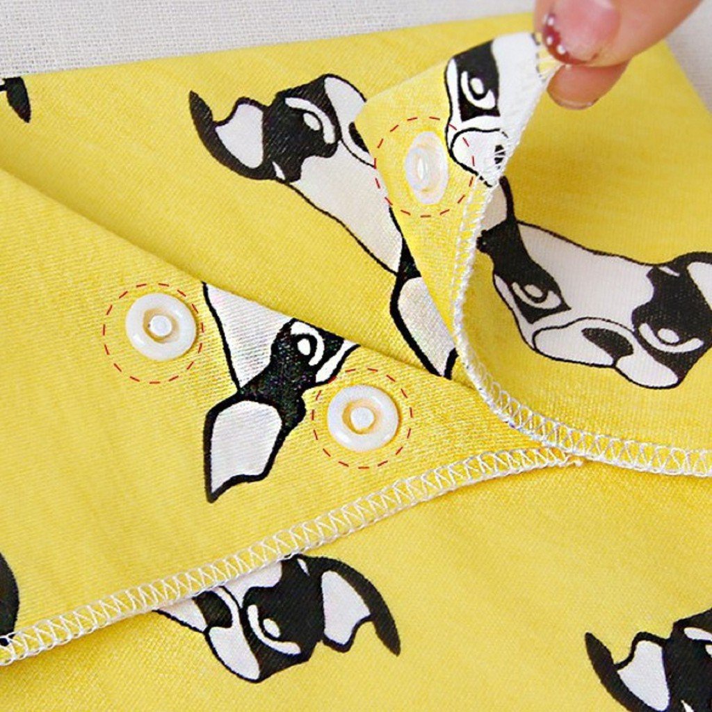 Yếm quàng cổ cho bé có cúc bấm chất cotton loại đẹp nhiều màu sắc