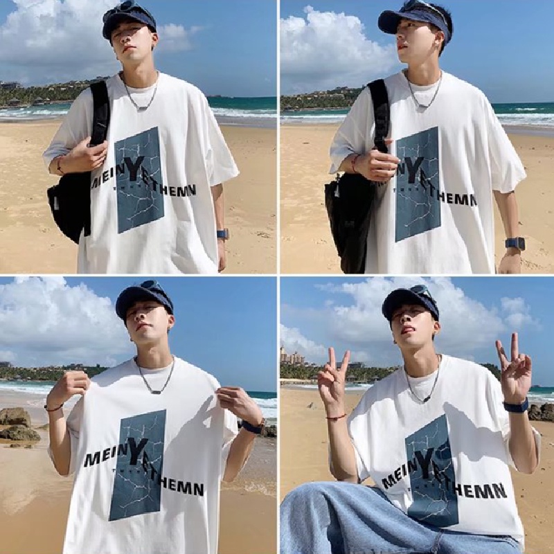 Áo Thun Dáng Rộng In Chữ Phong Cách Hip Hop Đường Phố Nhật Bản Thời Trang Mùa Hè Cho Nam Cỡ Lớn M-8XL