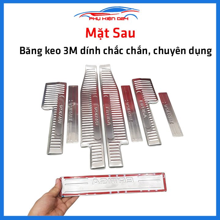 Bộ ốp bậc cửa trong ngoài nẹp bước chân Ertiga 2019-2020-2021-2022 Inox chống trầy trang trí xe