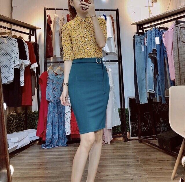 Bán sỉ chân váy bút chì màu xanh | BigBuy360 - bigbuy360.vn