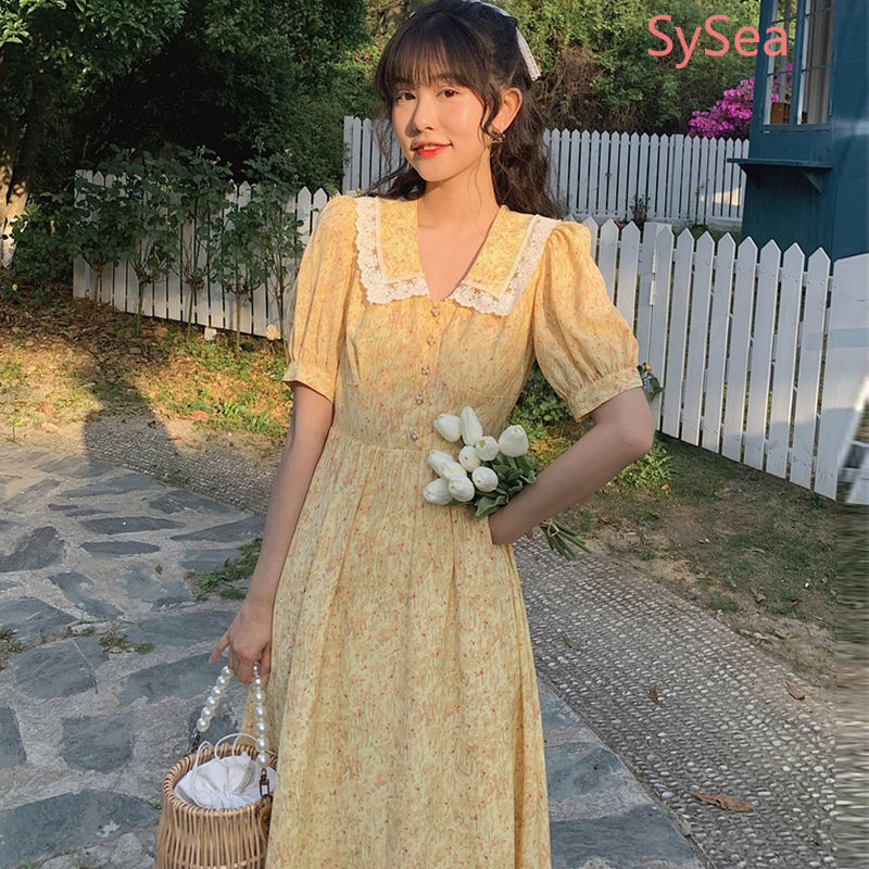Đầm Maxi Chất Chiffon Hoạ Tiết Hoa Phong Cách Retro