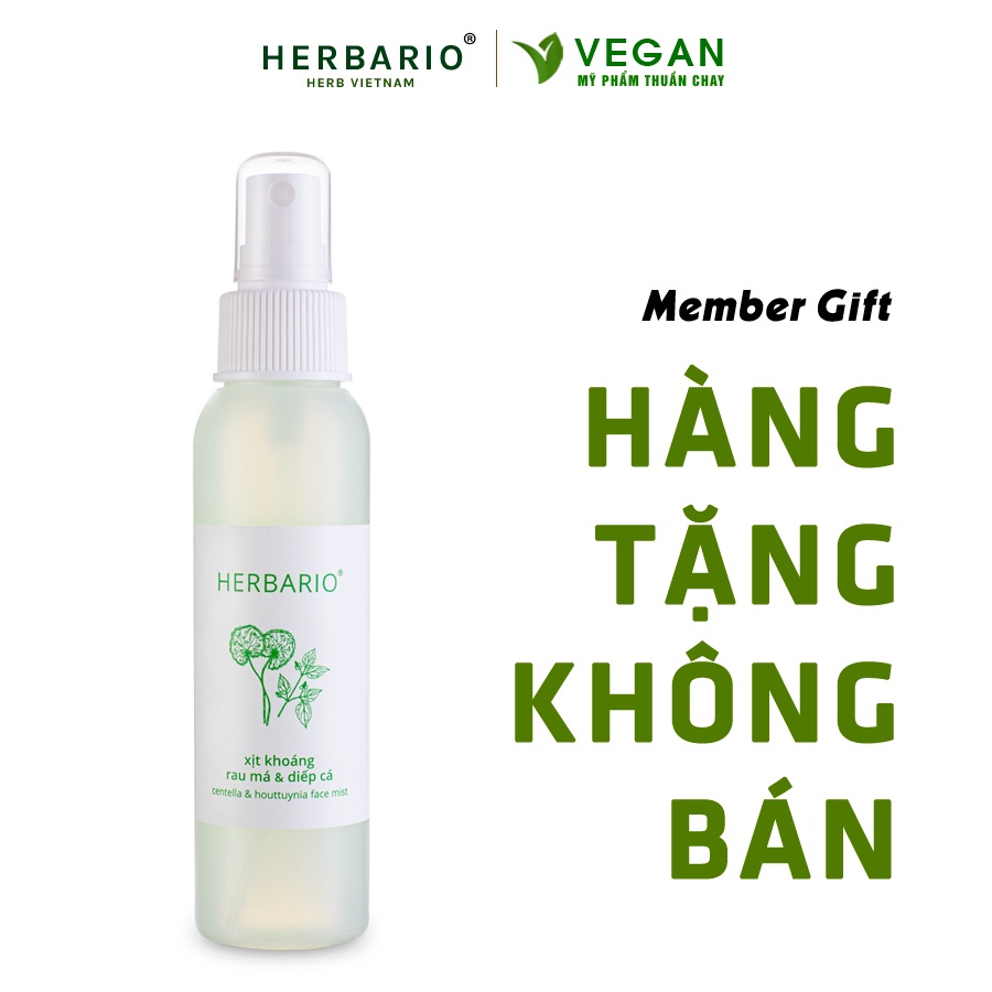 [HÀNG TẶNG KHÔNG BÁN] - Xịt khoáng Rau Má &amp; Diếp Cá herbario 100ml thuần chay