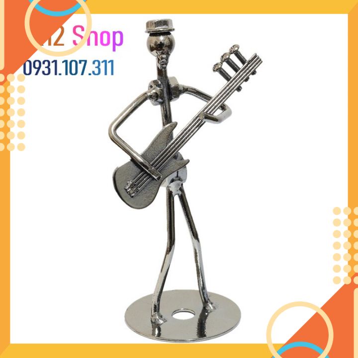 Đồ chơi trang trí để bàn mô hình nghệ sỹ guitar. Bộ sưu tập đồ chơi thủ công mỹ nghệ. Quà tặng SN ý nghĩa.