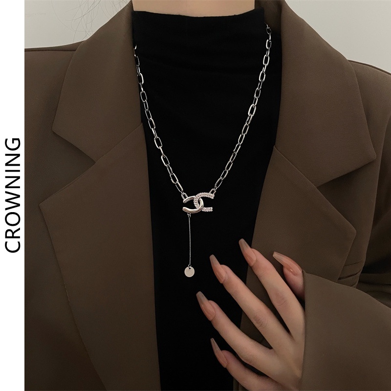 Dây Chuyền Dáng Dài Phối Mặt Chữ H Phong Cách Hip Hop Thời Trang Thu Đông 2022 F717