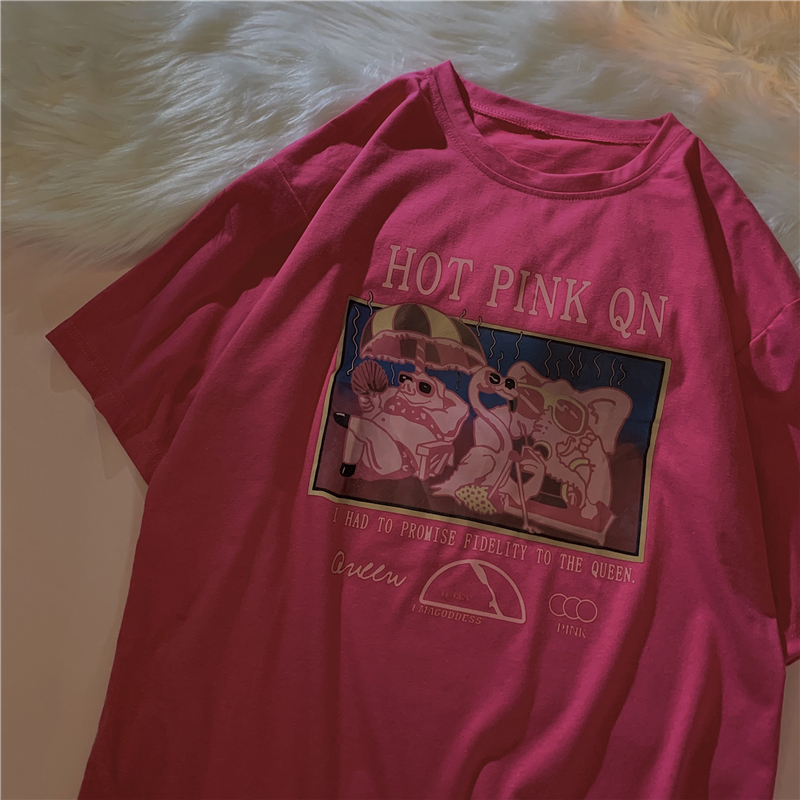 SUXI Áo Thun Nữ Tay Ngắn Dáng Rộng Phong Cách Hàn Quốc