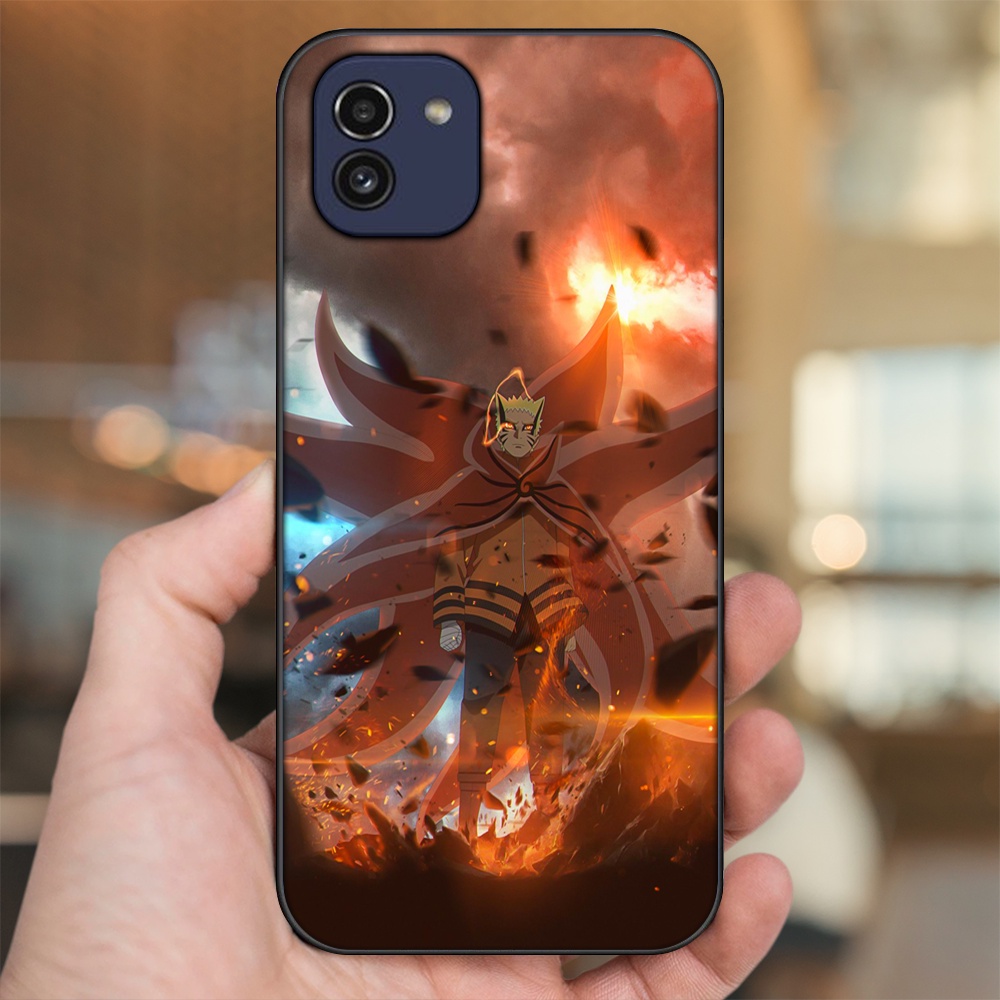 Ốp lưng Samsung A03 viền đen in hình Uzumaki Naruto