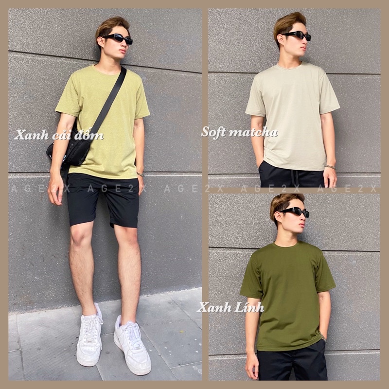 Tone xanh Màu Áo Thun Nam unisex AGE2X Chất liệu: 83% cotton, Form: Unisex Chung cho cả Nam & Nữ
