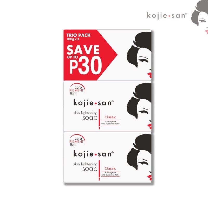 Set 3 xà phòng tắm trắng Kojiesan soap 300g