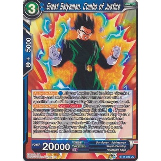 Thẻ bài Dragonball - TCG - Great Saiyaman, Combo of Justice / BT14-039'